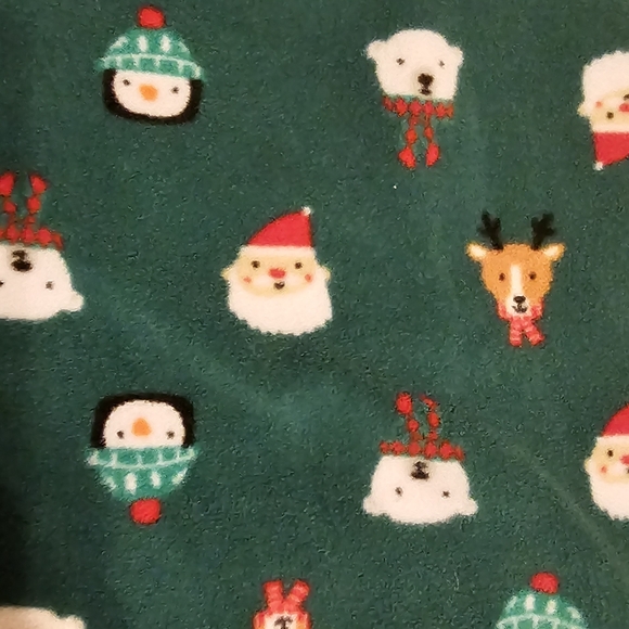 (2 for$15) Fleece holiday sleeper footies with grips, Santa, penguin - Picture 5 of 6